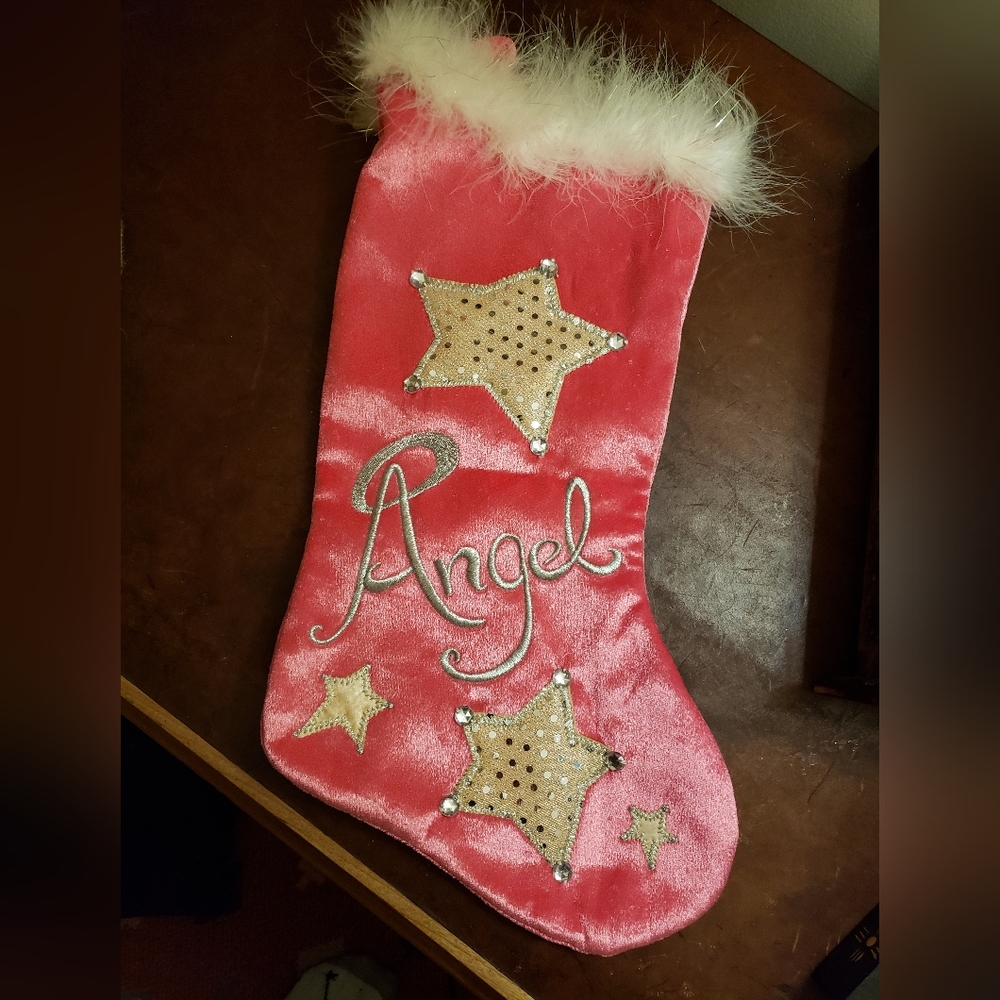 Pink Velvet Sparkle Christmas Stocking